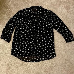 Forever 21 Black and White sheer blouse